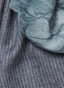 JANE CARR The Quilt Wrap in Denim, blue and cream printed modal and cashmere scarf - detail