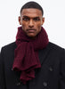 JANE CARR The Mesh Scarf in Raisin, burgundy grid woven cashmere scarf – model 3