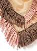 JANE CARR The Chalet Square in Hay, cream cashmere scarf with oversized contrast fringes – detail