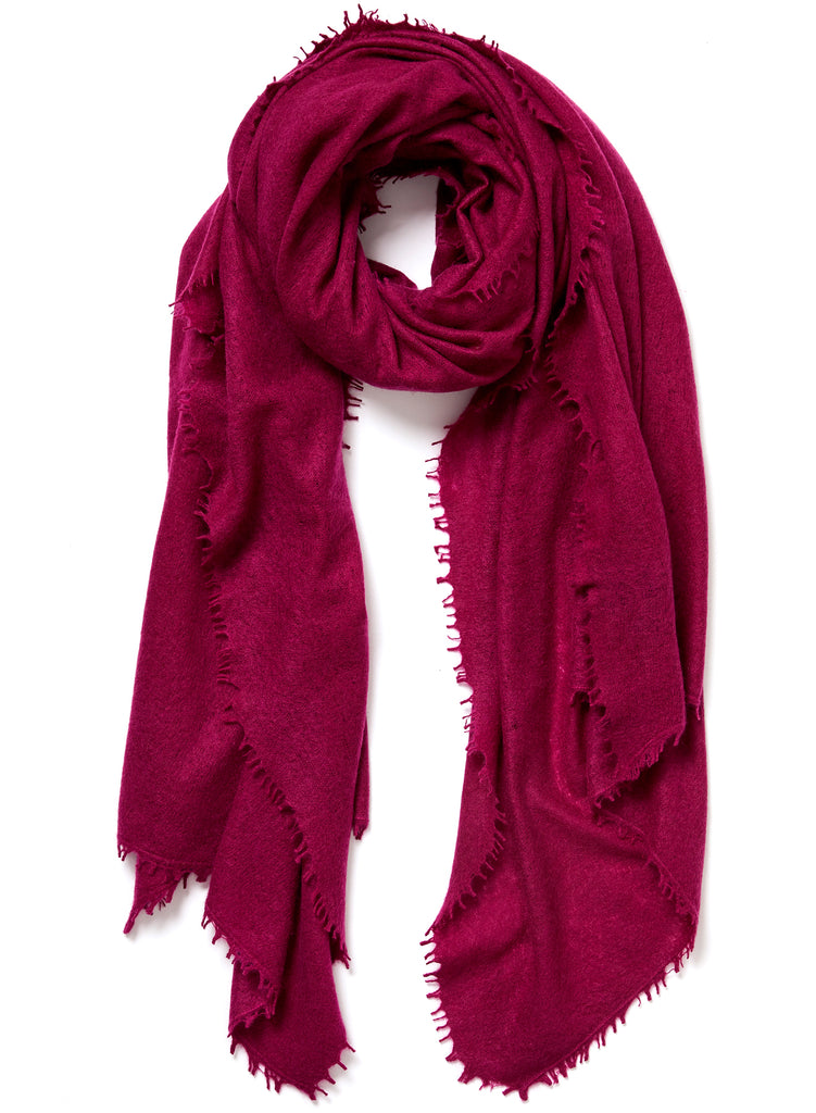 JANE CARR The Luxe in Lipstick, pink oversized cashmere knit wrap – tied