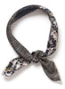 JANE CARR The Bouclé Petit Foulard in Granite, monochrome printed silk twill scarf – tied
