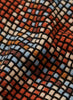 JANE CARR The Plaid Scarf in Opal, orange and blue grid wool and cashmere scarf – detail