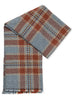 JANE CARR The Plaid Scarf in Opal, orange and blue grid wool and cashmere scarf – folded