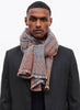 JANE CARR The Plaid Scarf in Pastel, pastel grid wool and cashmere scarf – model 3