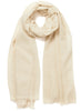 JANE CARR The Fray Wrap in Ivory, ivory woven pure cashmere scarf – tied