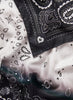 JANE CARR The Ombré Foulard in Panda, monochrome printed silk twill scarf – detail