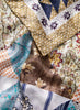 JANE CARR The Prairie Square in Bronze, neutral multicolour printed silk twill scarf – detail