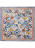 JANE CARR The Prairie Square in Powder Blue, blue and pink printed silk twill scarf – flat