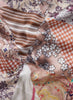 JANE CARR The Prairie Necker in Brick, tan multicolour printed diamond silk twill scarf – detail