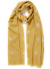 JANE CARR The Ikat Scarf in Sultan, yellow two tone pure cashmere woven scarf – tied
