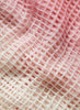 JANE CARR The Shadow Mesh Scarf in Marshmallow, pink and white grid woven cashmere scarf – detail