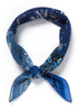 JANE CARR The Ranch Neckerchief in Mid Blue, blue printed cotton and silk-blend scarf – tied