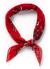 JANE CARR The Ranch Neckerchief in Poppy, red printed cotton and silk-blend scarf – tied