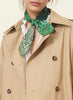 JANE CARR The Ranch Neckerchief in Wimbledon, green printed cotton and silk-blend scarf - model