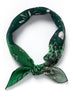 JANE CARR The Ranch Neckerchief in Wimbledon, green printed cotton and silk-blend scarf – tied