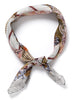 JANE CARR The Prairie Neckerchief in Bellini, pink multicolour printed cotton and silk-blend scarf – tied