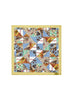 JANE CARR The Prairie Neckerchief in Sultan, yellow and blue multicolour printed cotton and silk-blend scarf – flat