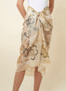 JANE CARR The Dufy Pareo in Beige, neutral printed cotton and silk-blend pareo – model 2