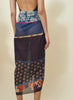 JANE CARR The Puzzle Pareo in Navy, dark blue multicolour printed cotton and silk-blend pareo – model 4