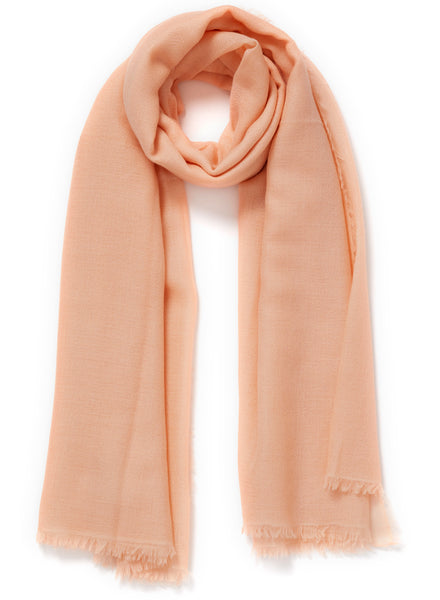 JANE CARR The Light Fray Wrap in Rose, pink woven pure cashmere scarf - tied