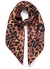 JANE CARR The Cub Foulard in Ginger, taupe and red printed silk twill scarf – tied