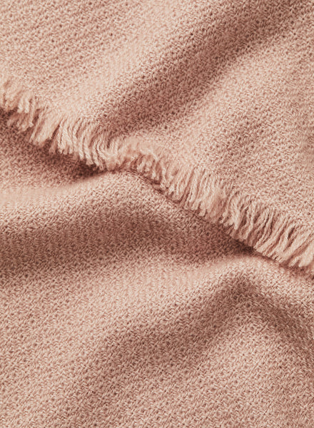 JANE CARR The Hudson Scarf in Blush, pink textured pure cashmere scarf - detail