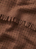 JANE CARR The Meribel Scarf in Kodiak, brown grid woven cashmere scarf  – detail