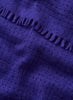 JANE CARR The Meribel Scarf in Violet, purple blue grid woven cashmere scarf  – detail