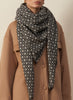 JANE CARR The Tile Square in Monochrome, black and ivory checked cashmere scarf – model 2