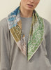 THE ATLAS PETIT FOULARD - Green multicolour printed silk twill scarf