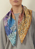 JANE CARR The Atlas Petit Foulard in Multi, bright multicolour printed silk twill scarf – model 2