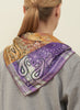 JANE CARR The Atlas Petit Foulard in Multi, bright multicolour printed silk twill scarf – model 3