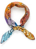 JANE CARR The Atlas Petit Foulard in Multi, bright multicolour printed silk twill scarf – tied