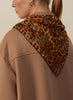 JANE CARR The Cub Neckerchief in Gold, gold printed modal and cashmere scarf – model 1
