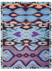 The Ikat Wrap, tonal blue and purple printed modal and cashmere wrap – flat