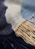The Island Square, blue fringed cashmere and linen-blend scarf – detail