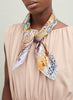 The Anagram Petit Foulard, pastel and tan multicolour silk twill scarf – model 1