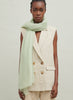 The Featherweight, light green woven cashmere scarf – model