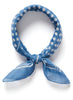 The Frutti Neckerchief, blue printed cotton silk-blend scarf – tied