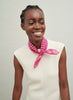 The Frutti Neckerchief, bright pink printed cotton silk-blend scarf – model