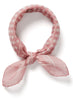 The Frutti Neckerchief, pale pink printed cotton silk-blend scarf – tied