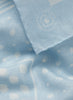 The Frutti Neckerchief, pale blue printed cotton silk-blend scarf - detail