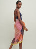 The Paradise Pareo, bright multicolour printed cotton and silk-blend pareo - model 3