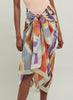 The Ikat Pareo, neutral multicolour printed cotton and silk-blend pareo – model 1
