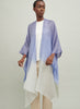 The Long Kaftan, blue and white ombré cashmere, linen and Lurex kaftan – model 4