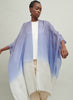 The Long Kaftan, blue and white ombré cashmere, linen and Lurex kaftan – model 1