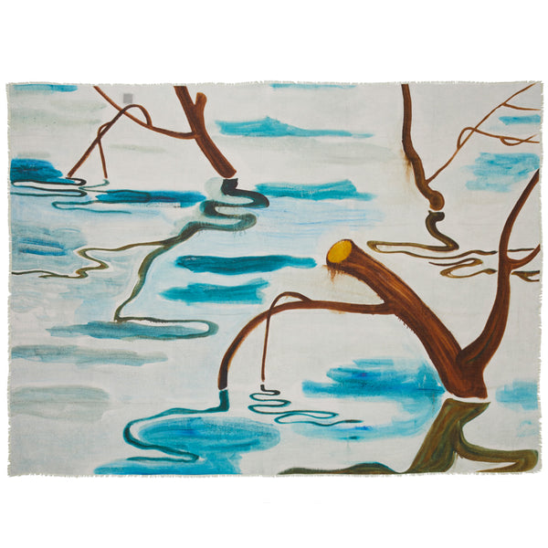 JANE CARR X ZHANG ENLI AND HAUSER & WIRTH POND WRAP - Tonal modal cashmere scarf