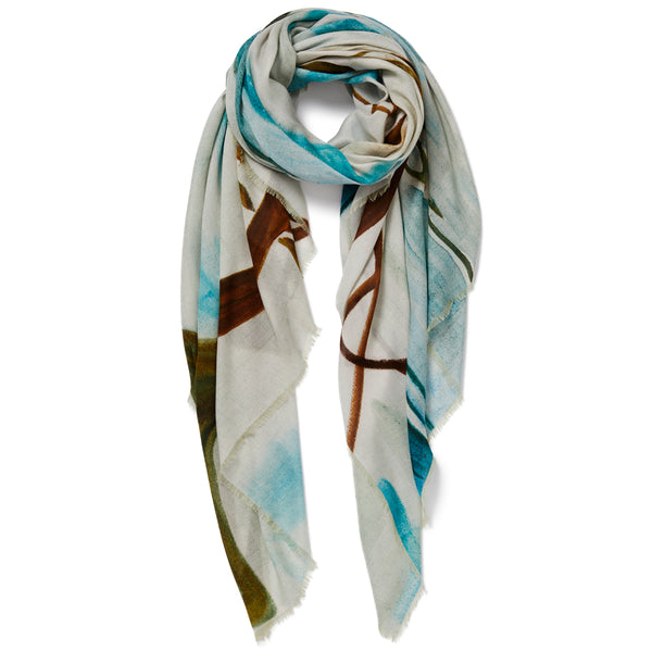 JANE CARR X ZHANG ENLI AND HAUSER & WIRTH POND WRAP - Tonal modal cashmere scarf