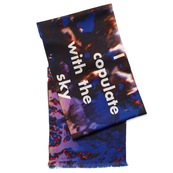 JANE CARR X Pipilotti Rist and Hauser & Wirth stole - 'APPLE BLOSSOM' printed wool stole